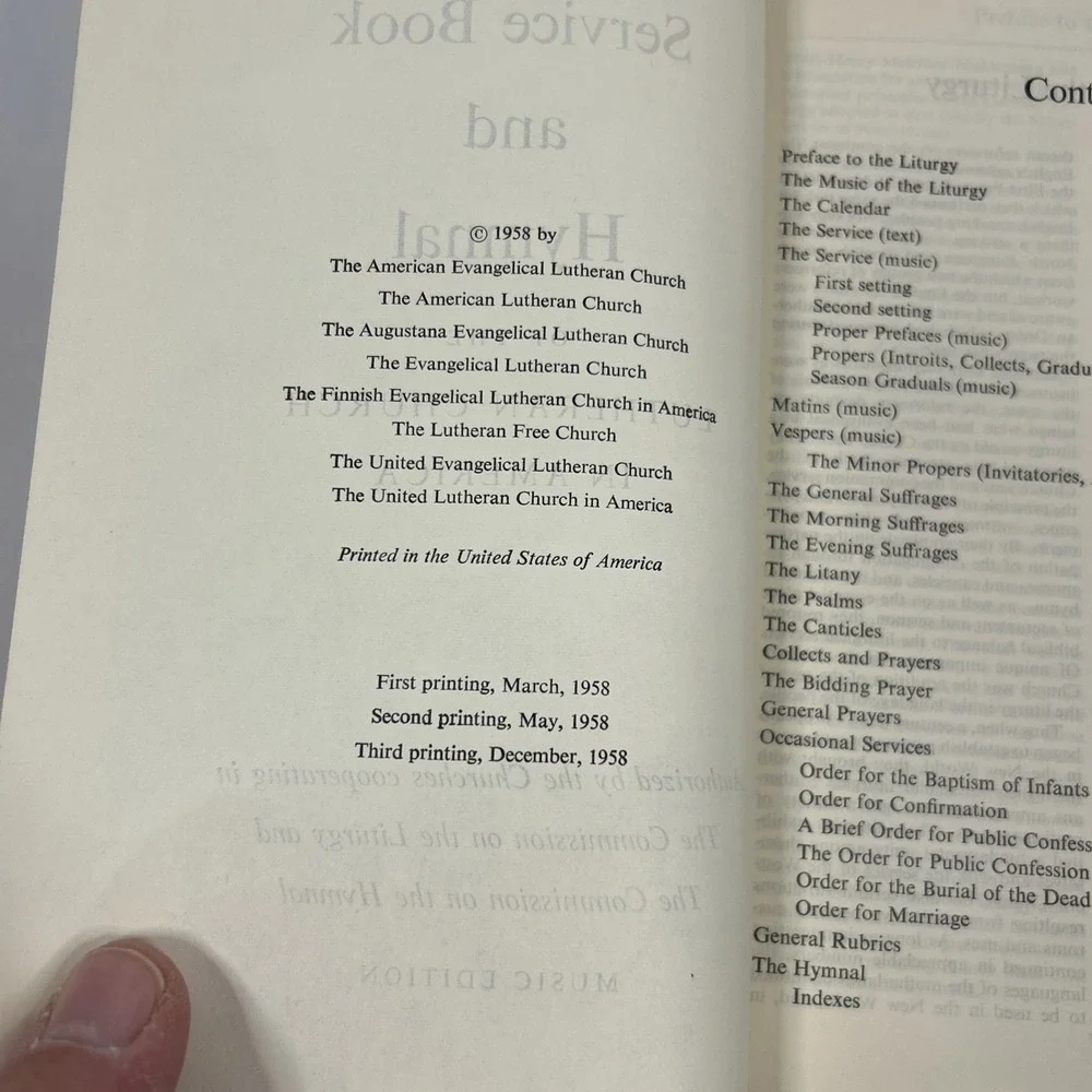 Service Book and Hymnal Music Edition 1958 Lutheran Red Hardcover Vintage‎ Read